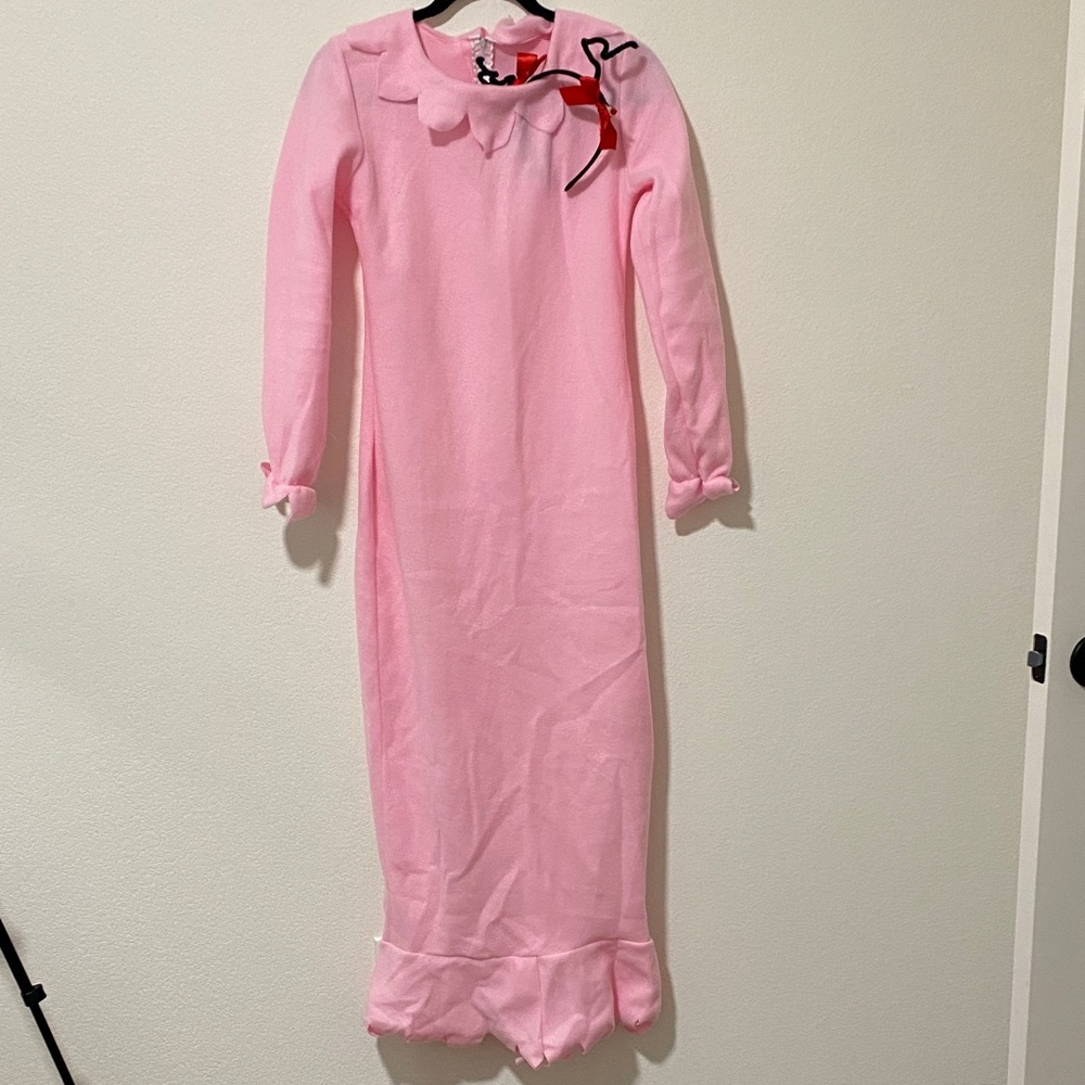 Women’s Costume Pink Long Sleeve Princess Dress with Headband Dress Up Nightgown